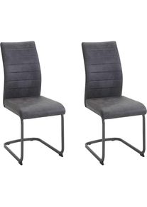 Esszimmerstuhl &raquo;Katrin&laquo;, (Set), 2 St., im 2er oder 4er-Set, Bezug aus strapazierf&auml;higer Microfaser , grau , Hela , Vintage anthrazit