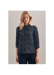 Seidensticker Klassische Bluse »Schwarze Rose«, 3/4-Arm Schluppe Punkte blau 36 Dunkelblau Passform: Regular fit