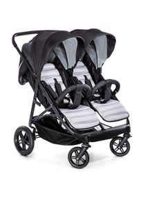 hauck Geschwisterwagen »Rapid 3R Duo, silver charcoal«, 30 kg, mit schwenk- und feststellbaren Vorderrädern schwarz Kinderwagen