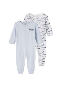 name it Schlafoverall »mit Fuß«, (Packung, 2 tlg.) blau 80 N-Gr weiß-gemustert, hellblau 2er Pack Schlafoverall von name it für Jungen