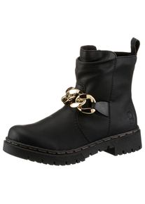 Rieker Stiefelette, mit angesagter Zierkette schwarz 39 Modischer Boots mit Reißverschluss