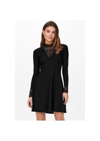 Only Spitzenkleid »ONLNELLA L/S LACE MIX DRESS« schwarz L (40) N-Gr Black Minikleid von Only