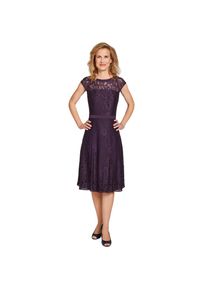 select! By Hermann Lange Cocktailkleid, mit eleganter Spitze lila 42 N-Gr pflaume Cocktailkleid mit floraler Spitze von select! By Hermann Lange