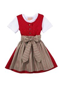 Turi Landhaus Dirndl, (3 tlg.), Kinder, mit Kn&ouml;pfen in Blumenoptik rot 62 N-Gr Angenehme Baumwollqualit&auml;t