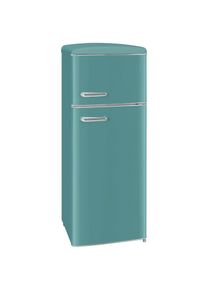 Exquisit Kühl-/Gefrierkombination »RKGC270-45-H-160E«, RKGC270-45-H-160E taubenblau, 143 cm hoch, 55 cm breit blau