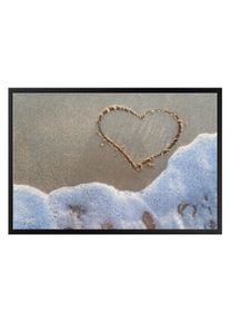 Fußmatte Herz am Strand