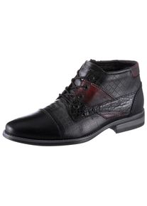 KRISBUT Schnürstiefelette, mit modischer Prägung schwarz 44 schwarz-kombiniert Stiefelette mit praktischem Innenreißverschluss