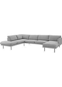 COUCH♥ Wohnlandschaft »Levon«, in moderner Optik, mit Metallbeinen, COUCH Lieblingsstücke grau hellgrau