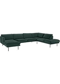 COUCH♥ Wohnlandschaft »Levon«, in moderner Optik, mit Metallbeinen, COUCH Lieblingsstücke grün