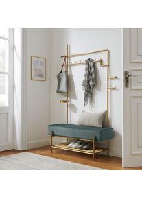 COUCH♥ Garderobenständer »Hereinspaziert«, Gestell aus Edelstahl in goldfarben oder schwarz goldfarben gold/grün