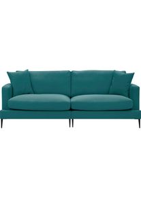 2-Sitzer »Cozy«, mit losen Kissen und Metallbeinen , blau , LEONIQUE , petrol