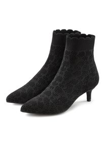 Lascana Stiefelette, mit Modischem Kleinem Absatz Und Elastischer Spitze Vegan Schwarz, Größe 40