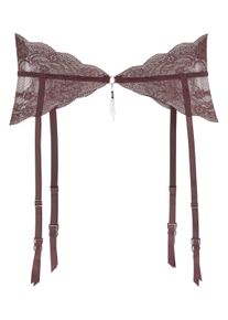 Lascana Strumpfhalter, Aus Feiner, Floraler Spitze In Transparenter Optik Rot, Größe 36/38