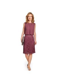 select! By Hermann Lange Cocktailkleid, in elegantem Material-Mix rot 42 N-Gr ahornrot Cocktailkleid mit eleganter Spitze von select! By Hermann Lange