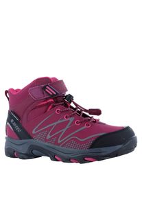 Hi-Tec Wanderstiefel »Blackout Mid WP Jr«, Mädchen (Veganer Schuh) lila 28 beere Elastischer Schnürsenkel mit Klettverschluss für einfaches An- und...