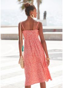 Lascana Sommerkleid, Aus Leinenmix Rot, Gr&ouml;&szlig;e 36
