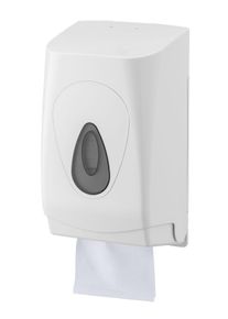 ich-zapfe Toilettenpapierhalter, Klopapierhalter, Toilettenpapierspender - PQTissue, Kunststoff | Hygienische Einzelblattentnahme | Schloss & Logobedruckung