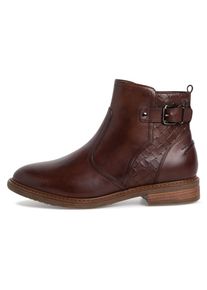 Tamaris Stiefelette, mit modischem Flechtmuster braun 42 Mit dezenter Zierschnalle
