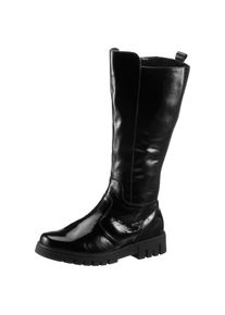 Waldläufer WALDLÄUFER Stiefel »H-SERENA«, in glänzender Lack-Optik, H-Weite schwarz 7,5 (41) Mit Innenreißverschluss und breitem Stretch