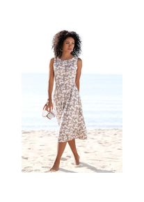 Beach Time BEACHTIME Sommerkleid, mit Blumendruck beige 38 N-Gr beige-creme-bedruckt Runder Halsausschnitt