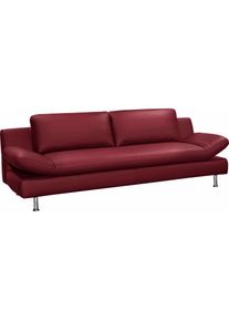 3-Sitzer »Redding«, in Naturleder , rot , Places of Style