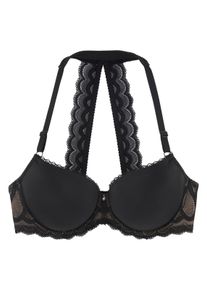 Lascana Neckholder-Bh, mit Dekorativem Spitzenrücken Und Komfort-Nackenträger, Sexy Dessous Schwarz, Größe 85