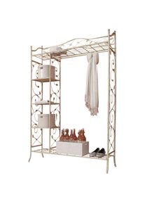 Home Affaire , Garderobenschrank , goldfarben , weiss-goldfarben gewischt , Garderobe im romantischen Landhaus-Stil