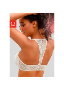s.Oliver , Schalen-BH »Lisette«, mit Vorderverschluss und schönem Spitzenrücken, Dessous , beige , Hübscher T-Shirt-BH mit praktischem...