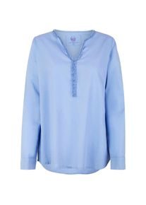 LIEBLINGSSTÜCK LIEBLINGSSTÜCK Schlupfbluse »Bluse mit Rüschen am Ausschnitt«, mit abgerundetem Saum blau 4XL (48) placid-blue Langarmbluse von Lieblingsstück