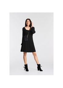 Boysen's BOYSEN'S Jerseykleid, mit eckigem Ausschnitt schwarz 44 N-Gr schwarz (Kleid aus nachhaltigem Material) Schönes Druckkleid im Empirestil
