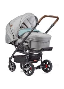 Gesslein Kombi-Kinderwagen »F4 Air+, schwarz/tabak, granitgrau/petrol Tupfen«, mit Tragetasche C2 Compact; Design & Handarbeit aus Deutschland grün