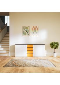 MYCS Sideboard Weiss - Sideboard: Schubladen in Gelb & Türen in Weiss - Hochwertige Materialien - 190 x 79 x 34 cm, konfigurierbar