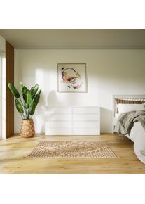 MYCS Kommode Weiss - Design-Lowboard: Schubladen in Weiss - Hochwertige Materialien - 151 x 79 x 34 cm, Selbst zusammenstellen