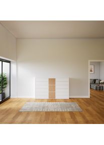 MYCS Highboard Weiss - Highboard: Schubladen in Weiss & Türen in Eiche - Hochwertige Materialien - 190 x 118 x 34 cm, Selbst designen