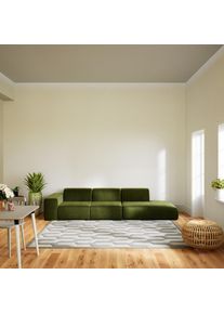 MYCS Sofa Samt Olivgrün - Moderne Designer-Couch: Hochwertige Qualität, einzigartiges Design - 318 x 72 x 107 cm, Komplett anpassbar