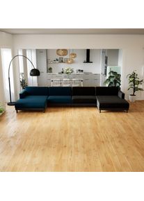 MYCS Sofa Samt Schwarz/Nachtblau - Moderne Designer-Couch: Hochwertige Qualität, einzigartiges Design - 425 x 75 x 162 cm,...