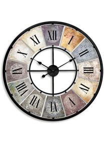 Wanduhr »Vintage Metall«, Ø 80 cm grosse Metalluhr , bunt , Wall-Art