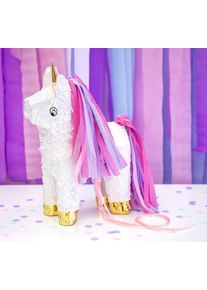 partydeco Einhorn Zuckerblüte Zieh-Piñata 24,5 x 34 x 9cm