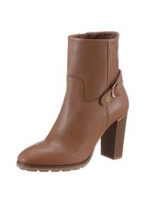 Tommy Hilfiger Stiefelette »BELT HIGH HEEL BOOT«, mit TH-Labelapplikation braun 37 cognac Stiefelette mit dezenter Zierschnalle
