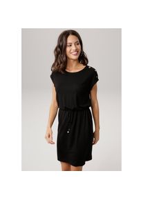 Laura Scott Sommerkleid, mit Zierknöpfen schwarz 40 N-Gr Feminines Jerseykleid von Laura Scott