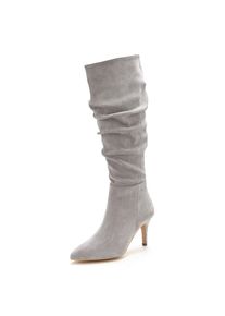 Lascana Stiefel, Slouchy Boots mit modischer Raffung VEGAN grau 42 Mit modischer Raffung