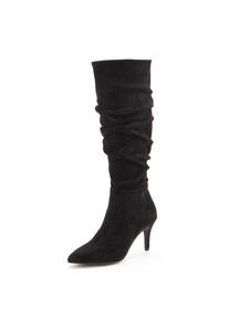 Lascana Stiefel, Slouchy Boots mit modischer Raffung VEGAN schwarz 36 Mit modischer Raffung