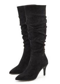 Lascana Stiefel, Slouchy Boots mit Modischer Raffung Vegan Schwarz, Größe 40