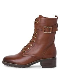 Tamaris Schnürstiefelette, mit gepolsterter Innensohle braun 39 cognac Modische Stiefelette mit verstellbarem Riemchen und Innenreißverschluss