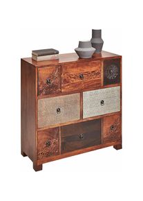 Kommode, Breite 85 cm , bunt , Home Affaire , braun/bunt