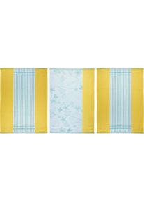 Geschirrtuch »Schmetterling«, (Set, 9 tlg., 3x Schmetterling Motiv, passend 6 weitere Geschirrtücher Streifenoptik) , bunt , stuco , gelb/türkis/weiss