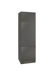 Wiho-Küchen Kühlumbauschrank »Cali«, 60 cm breit, ohne E-Gerät , grau , wiho Küchen , made_in_germany , Anthrazit Glanz/Anthrazit