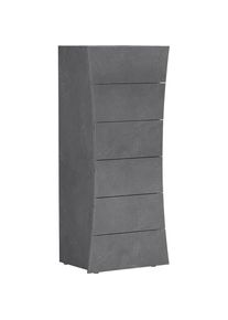 Tecnos , Kommode &raquo;Arco&laquo;, Frontbreite 42-52 cm , grau , zementfarben , 6 Schubk&auml;sten