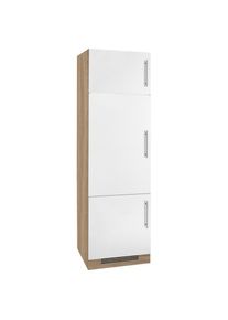 Wiho-Küchen Kühlumbauschrank »Cali«, 60 cm breit, ohne E-Gerät , weiss , wiho Küchen , made_in_germany , Weiss Matt/Eichefarben