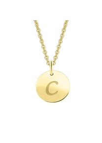 ONE ELEMENT Kettenanhänger »Buchstabe C Buchstaben Anhänger aus 333 Gelbgold Ø 11, 0 mm«, Buchstabe C goldfarben gold Mit Liebe gefertigt aus 333...
